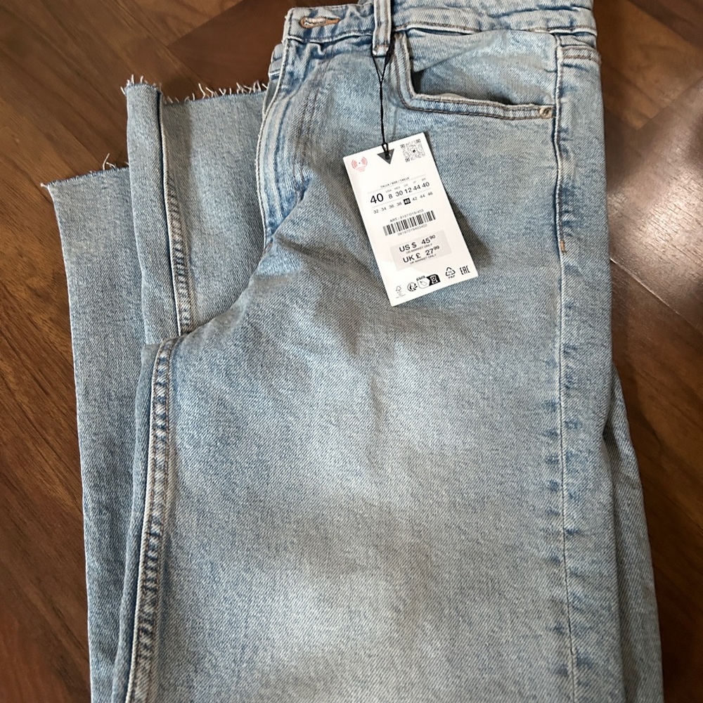 Zara Sky Blue Denim Pants